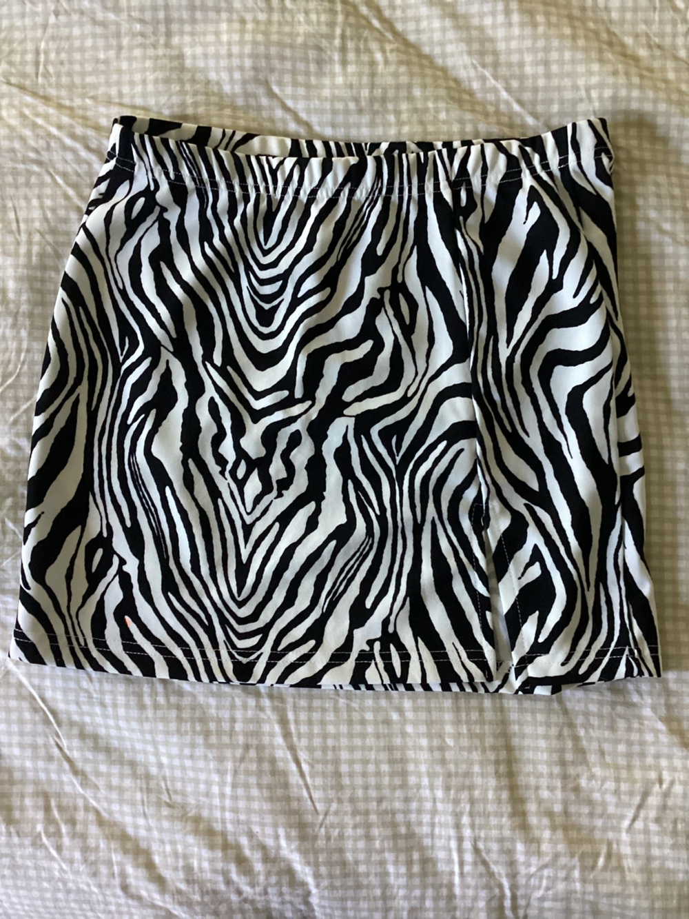 Zebra-Print Black and White Mini Skirt
